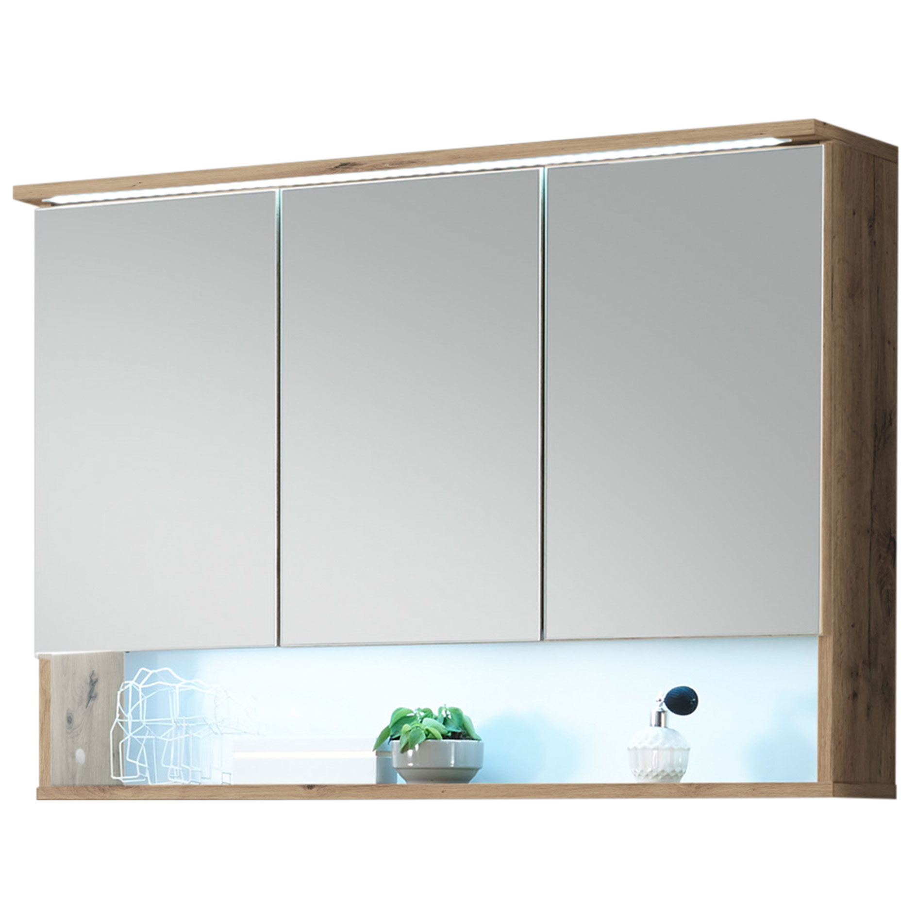 Spiegelschrank - Artisan Eiche - LED-Beleuchtung