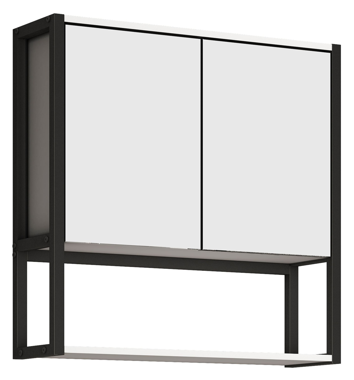 Spiegelschrank EDINO - weiß-schwarz - 60 cm