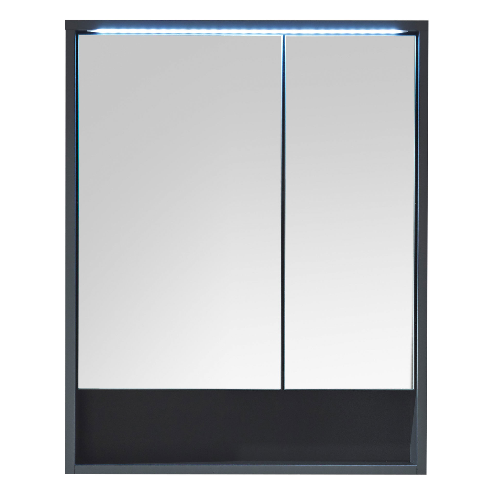 Spiegelschrank - grau matt - LED-Beleuchtung