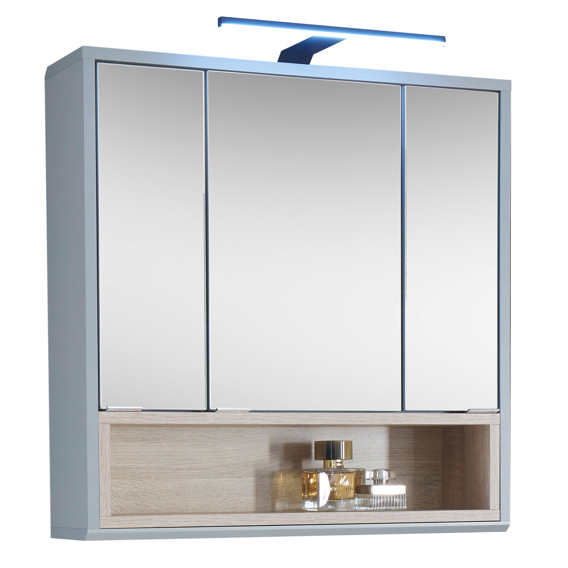 Spiegelschrank - grau - Sonoma Eiche - 65 cm