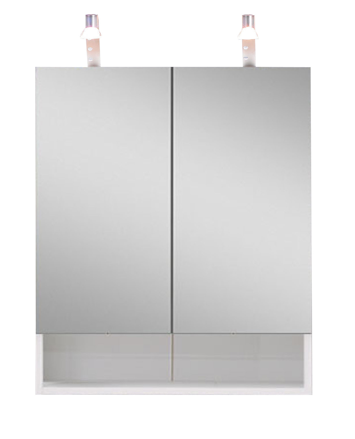 Spiegelschrank RALLYE - weiß - LED-Beleuchtung - 60 cm