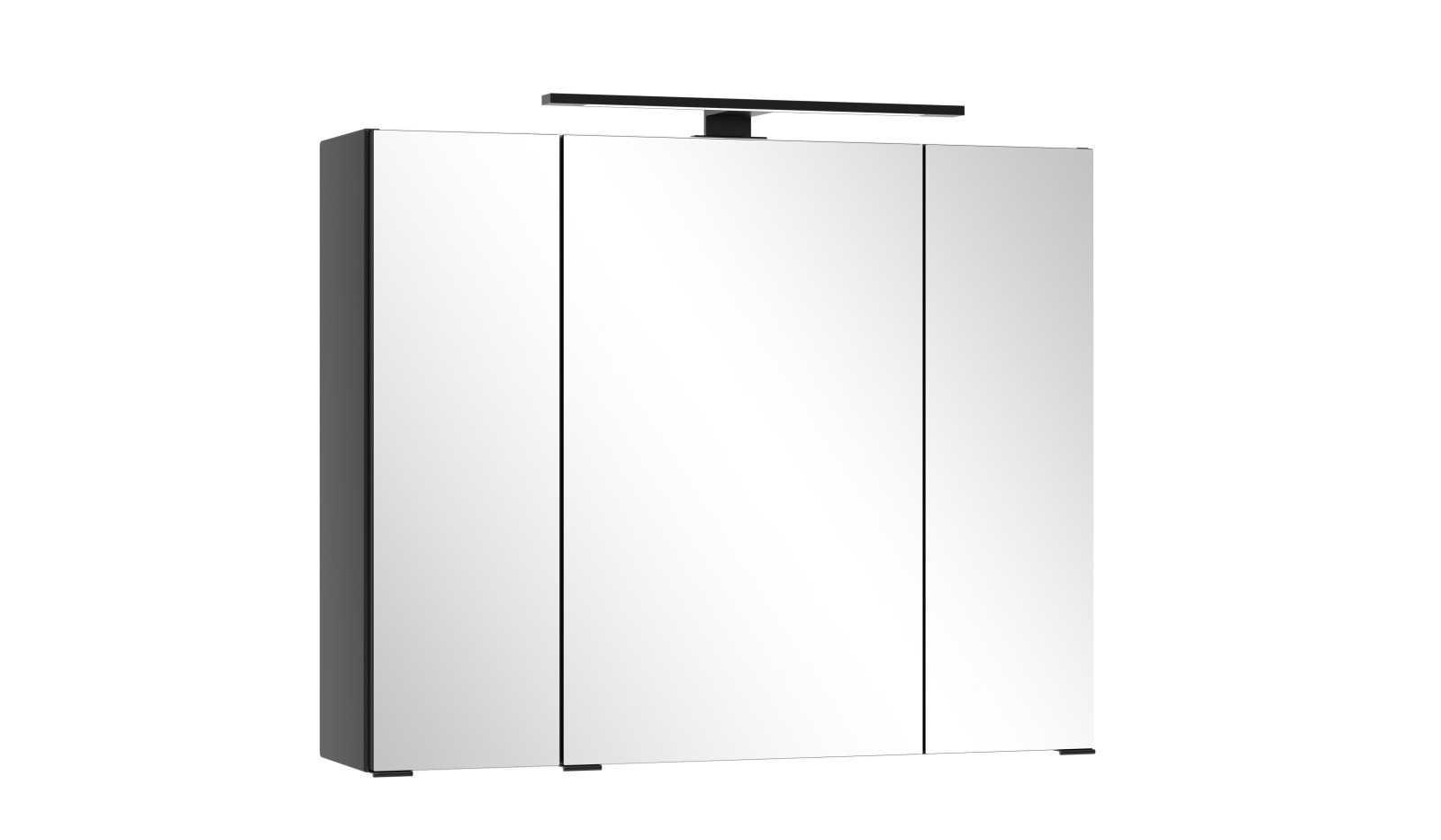 Spiegelschrank SEVILLA - schwarz - LED-Beleuchtung - 80 cm