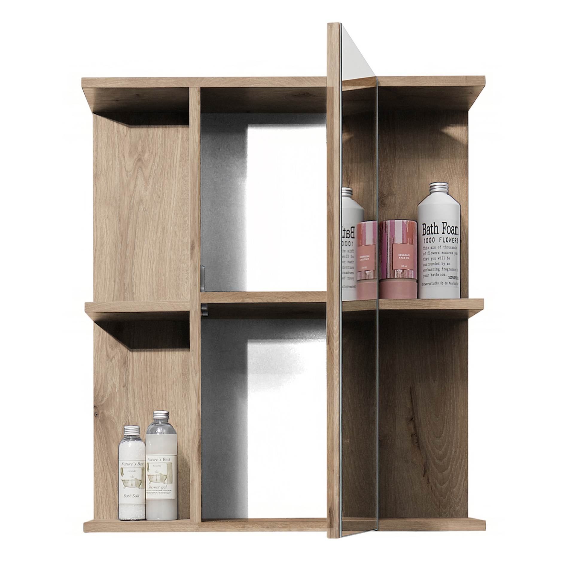 Spiegelschrank - Viking Oak - schwarz - 60 cm
