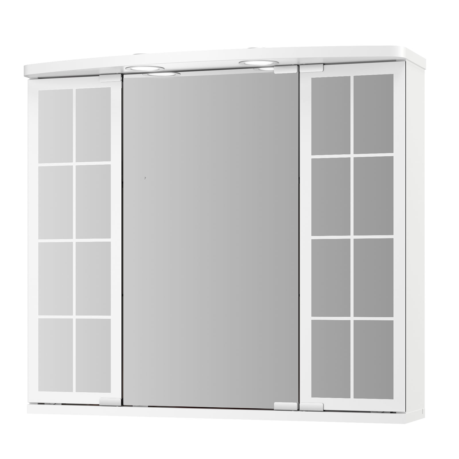 Spiegelschrank - weiß - 2 LED-Spots - 67 cm breit