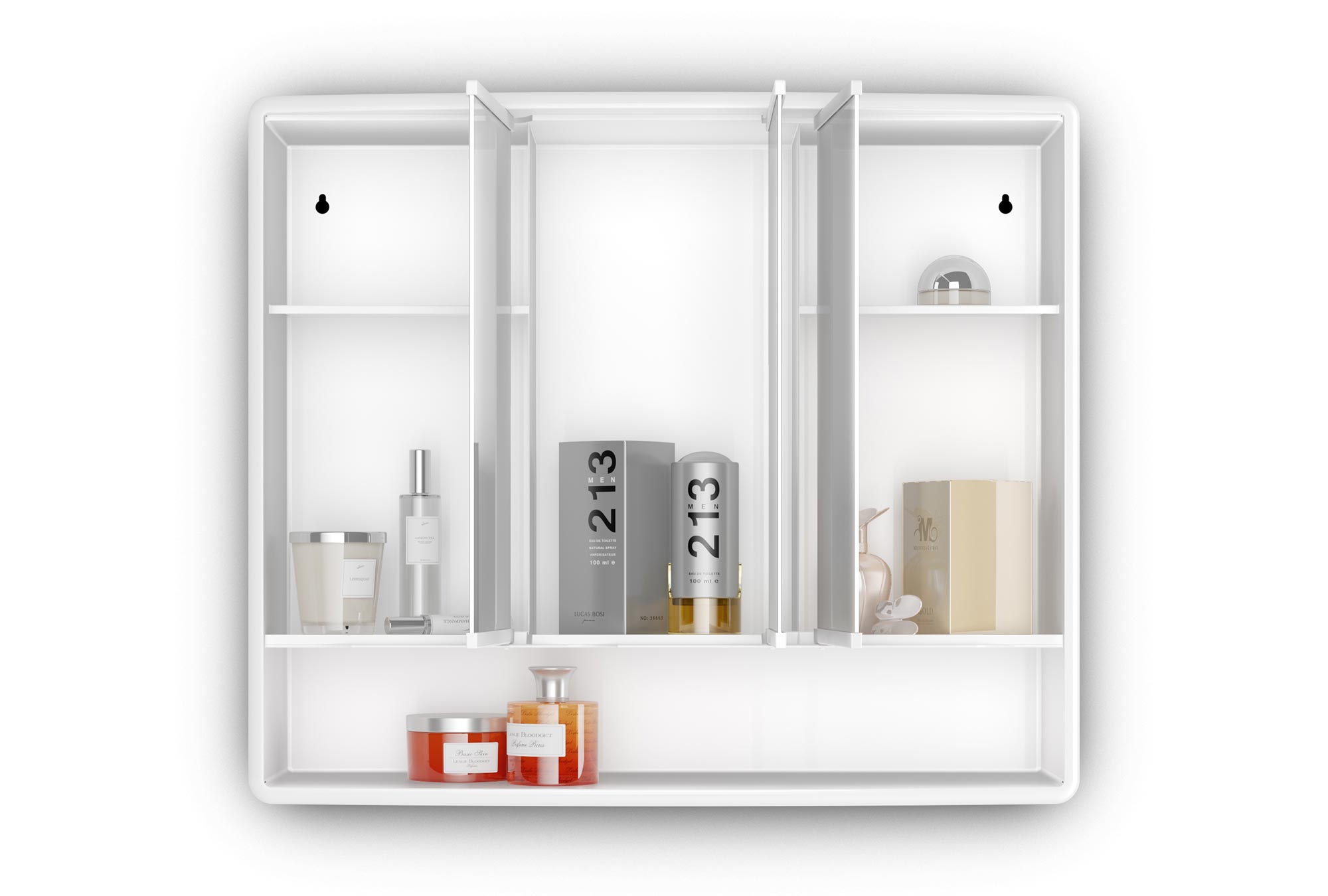 Spiegelschrank - weiß - 58 cm breit