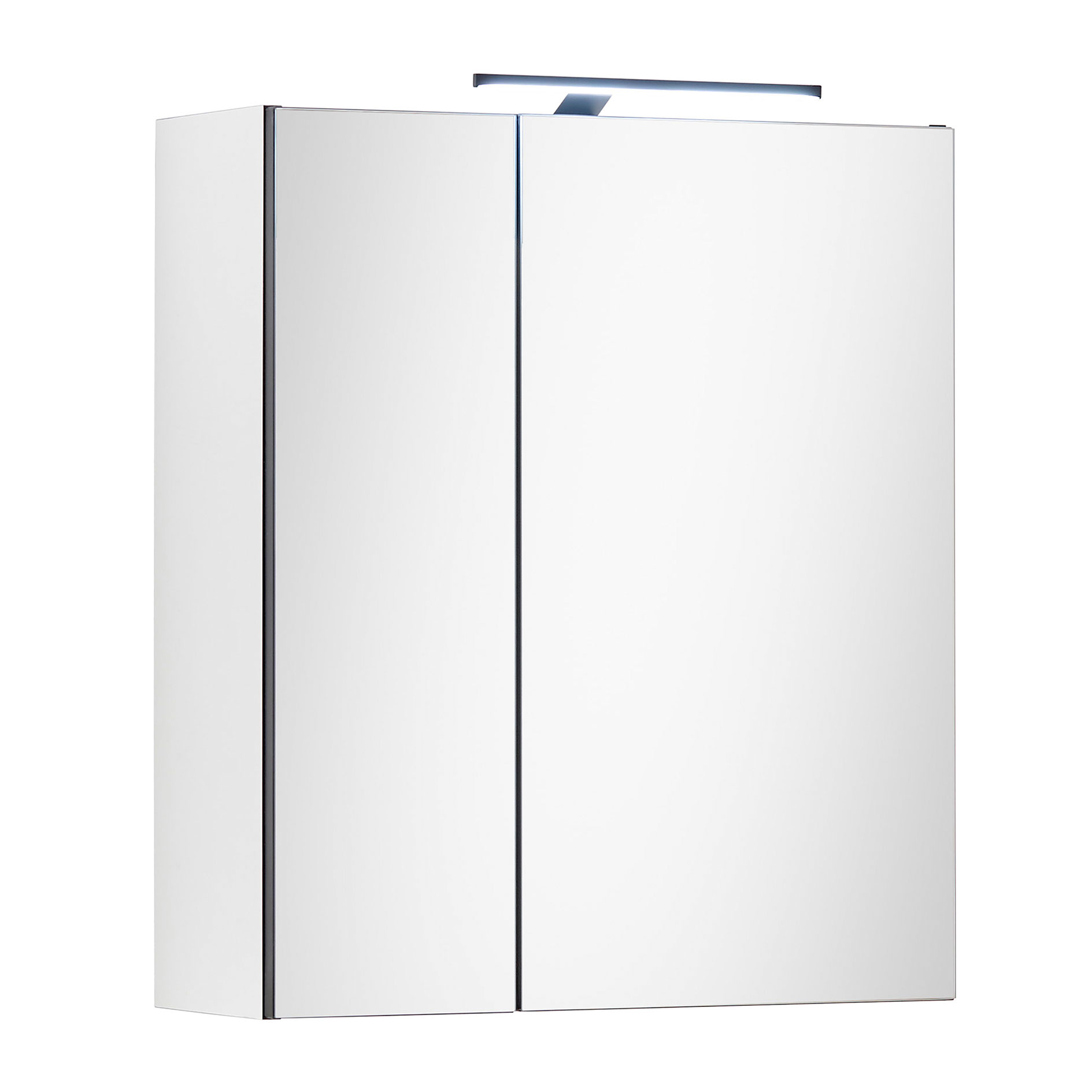 Spiegelschrank - weiß matt - schwarz - 60 cm