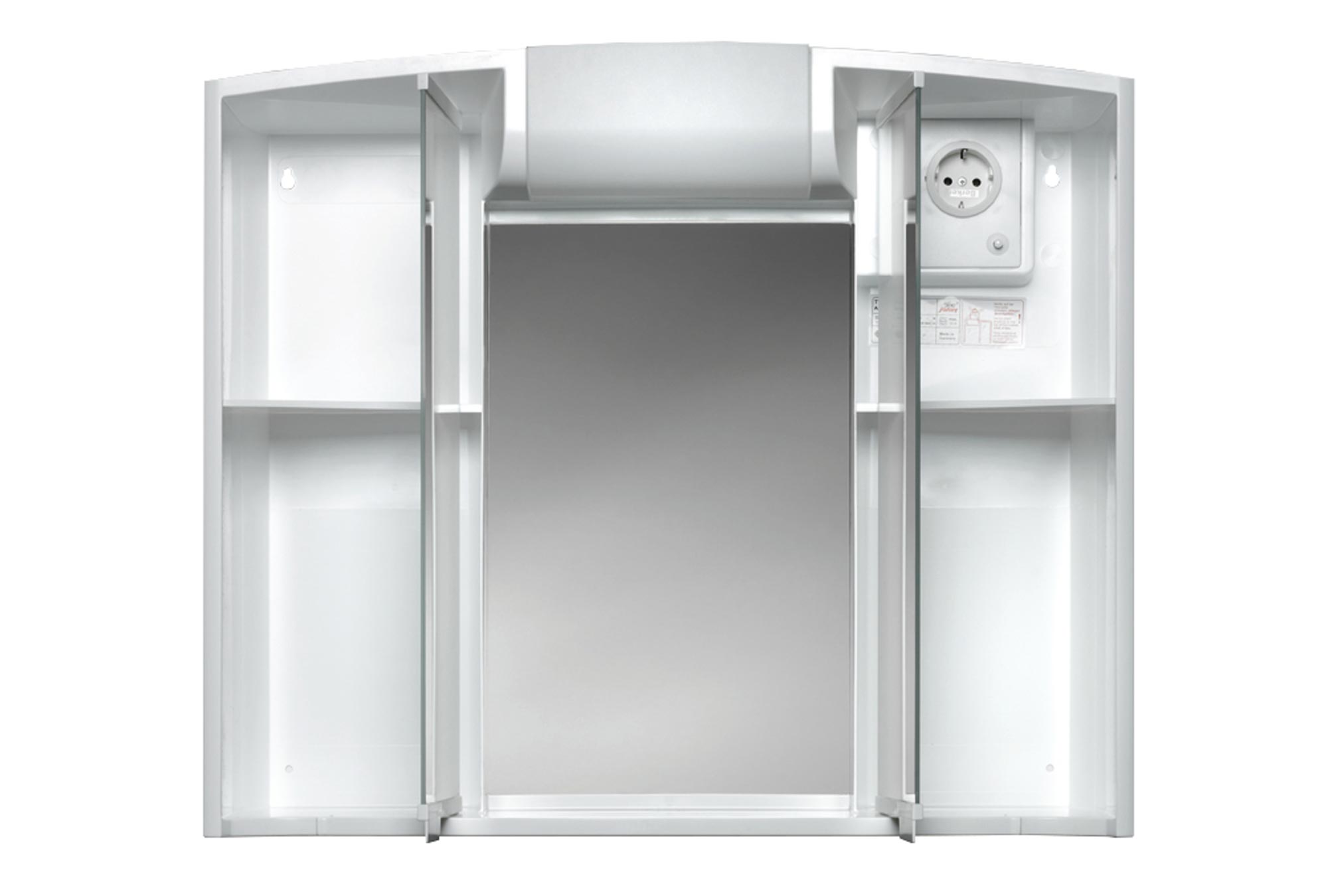Spiegelschrank - weiß - mit Beleuchtung - 59 cm breit