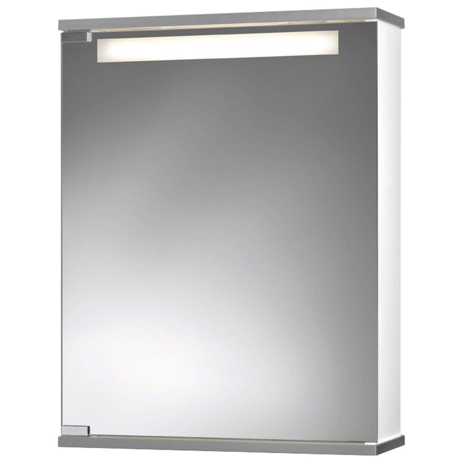 Spiegelschrank - weiß-silberfarbig - Kristallglas - 50 cm breit