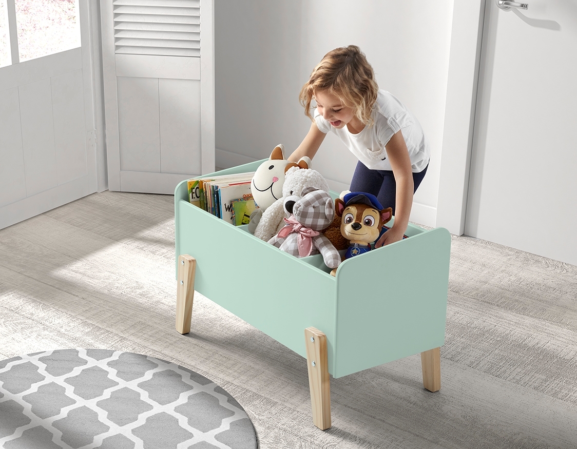 Spielkiste KIDDY - mintgrün  - mit 3 Fächern