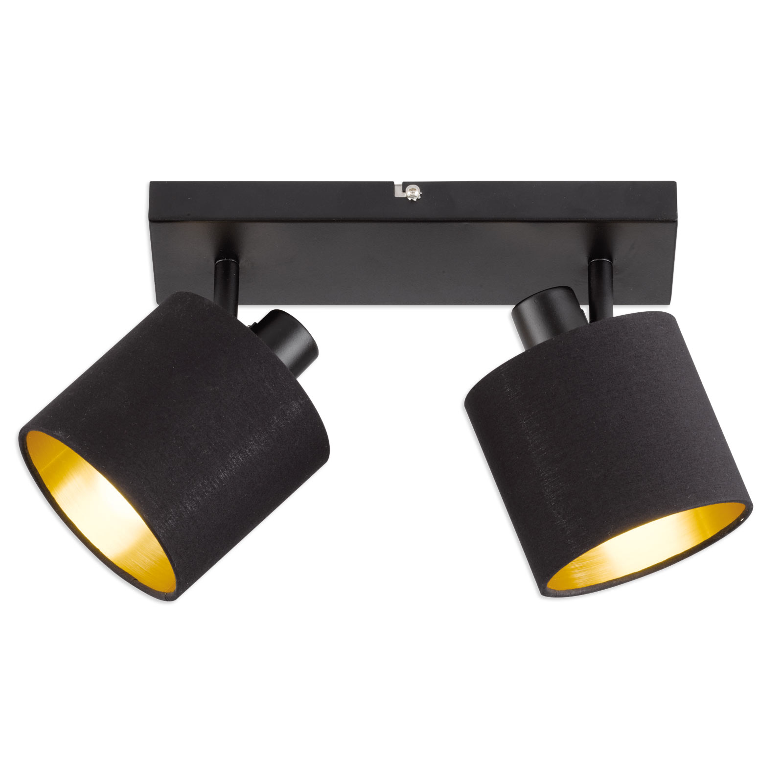 Spotbalken - schwarz matt - gold - 2 flammig