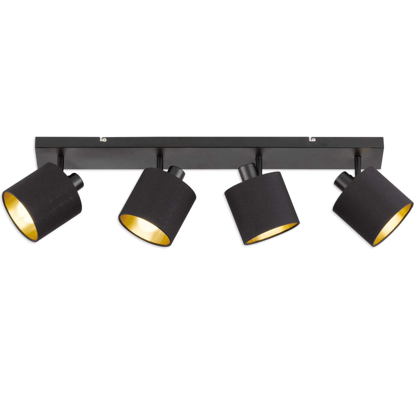 Spotbalken - schwarz matt - gold - 4 flammig