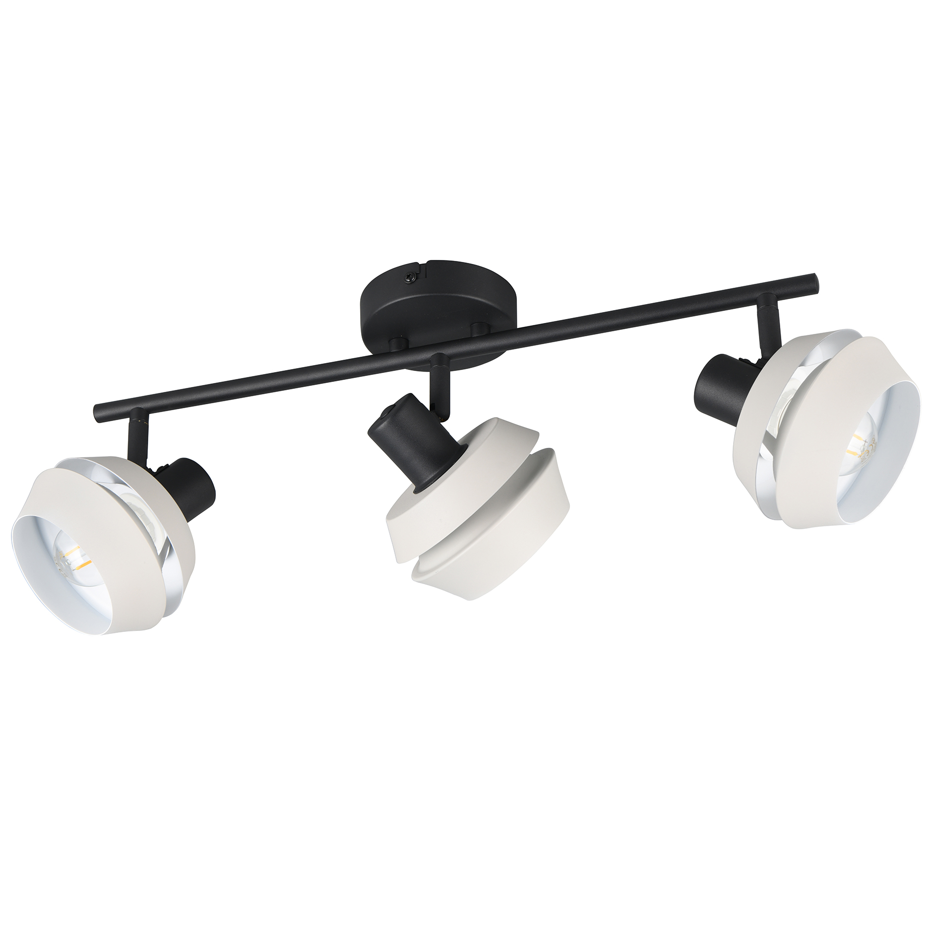 Spotbalken - schwarz matt-warm grey - 3-flammig