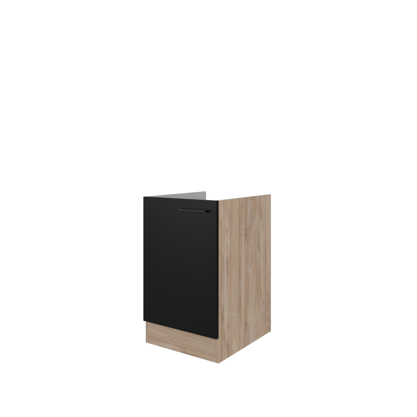 Spülenunterschrank CAPRI - Touch schwarz - Endgrain Oak - 50 cm