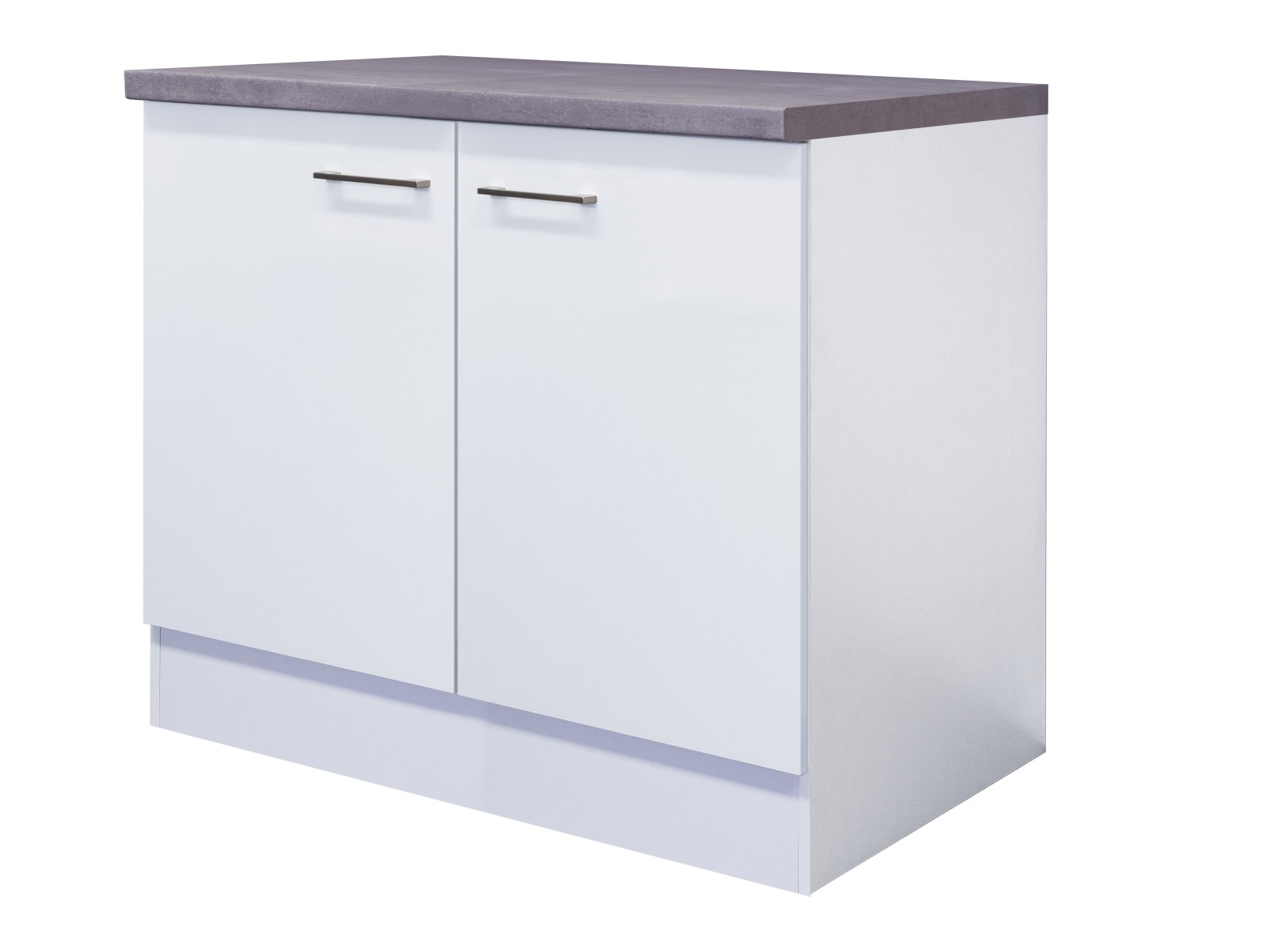 Spülenunterschrank ELEA - weiß-Betongrau - 100 cm breit