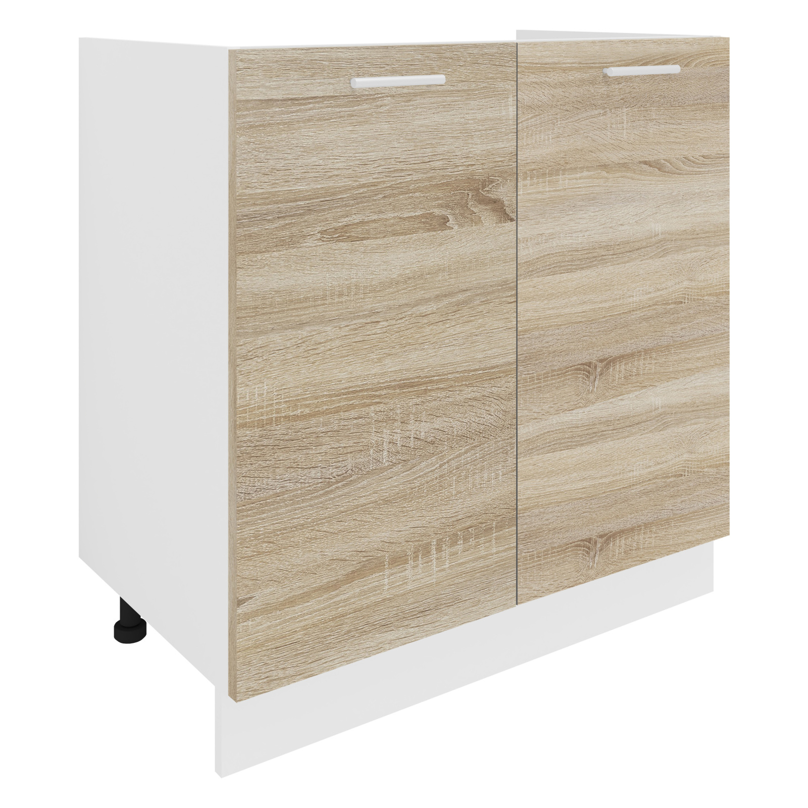 Spülenunterschrank ESILO - Sonoma Eiche - weiß - 80 cm