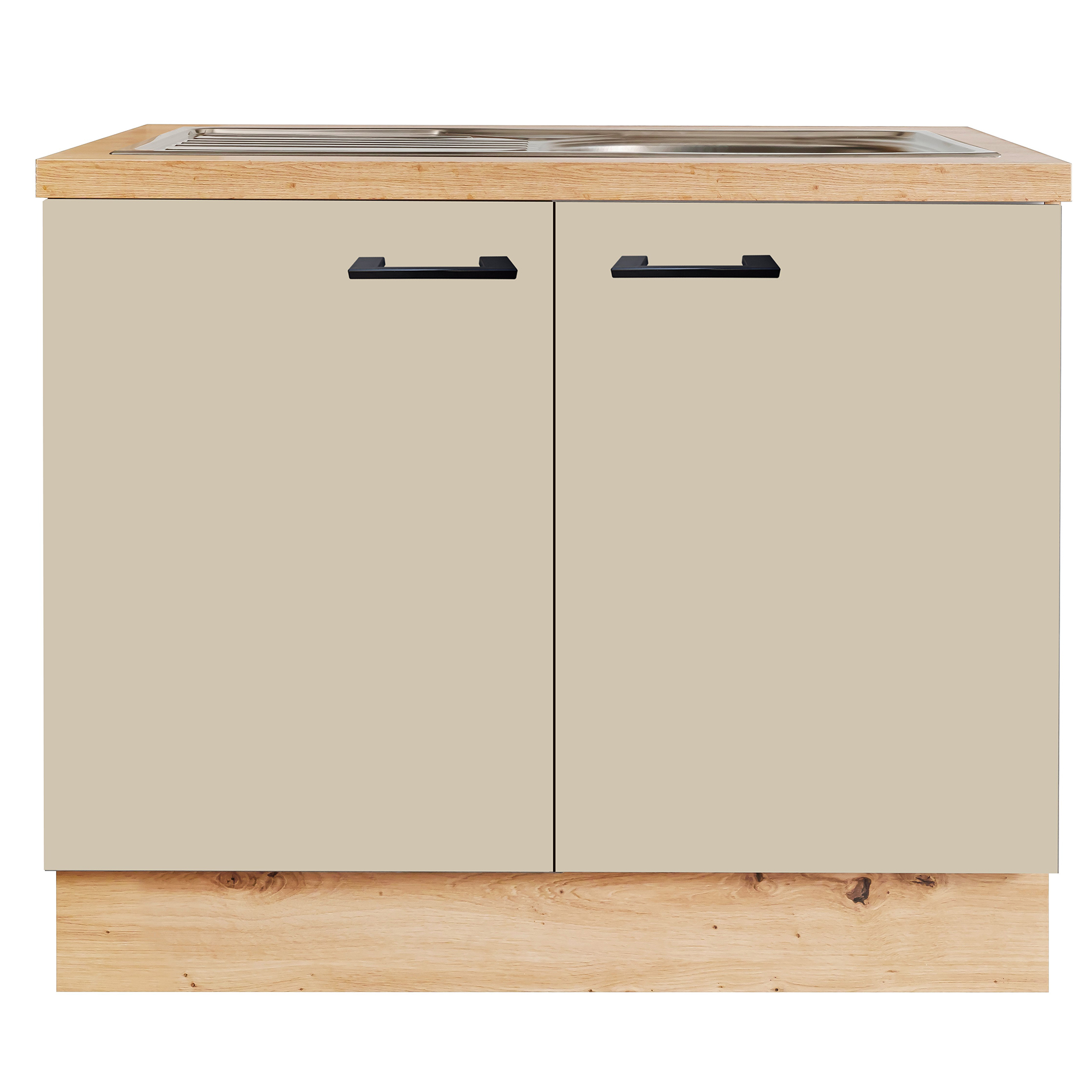 Spülenunterschrank - Macadamia matt - 100 cm breit