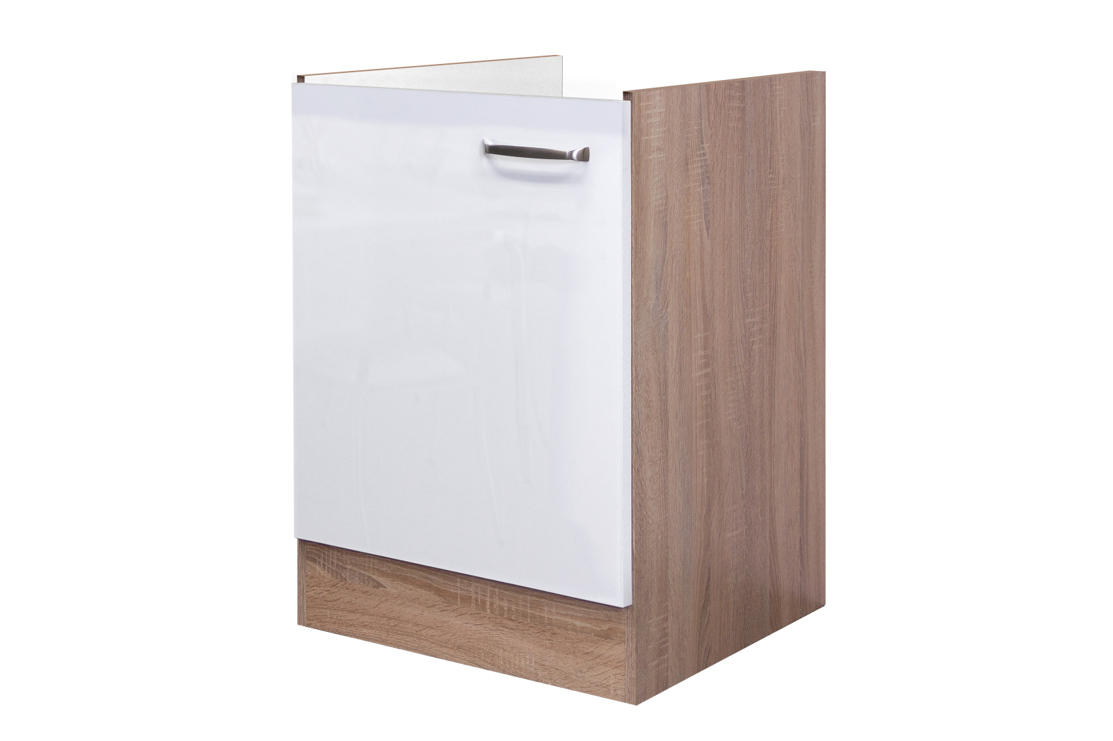 Spülenunterschrank VALERO - weiß Hochglanz-Sonoma Eiche - 50 cm