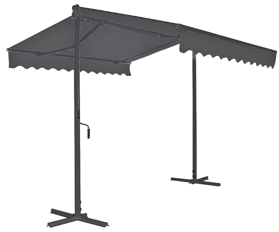 Stand-Markise - grau - 300x300 cm