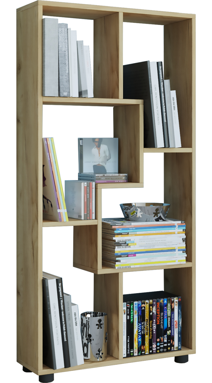 Standregal BLINA - Honig-Eiche - 6 offene Fächer - 60 cm