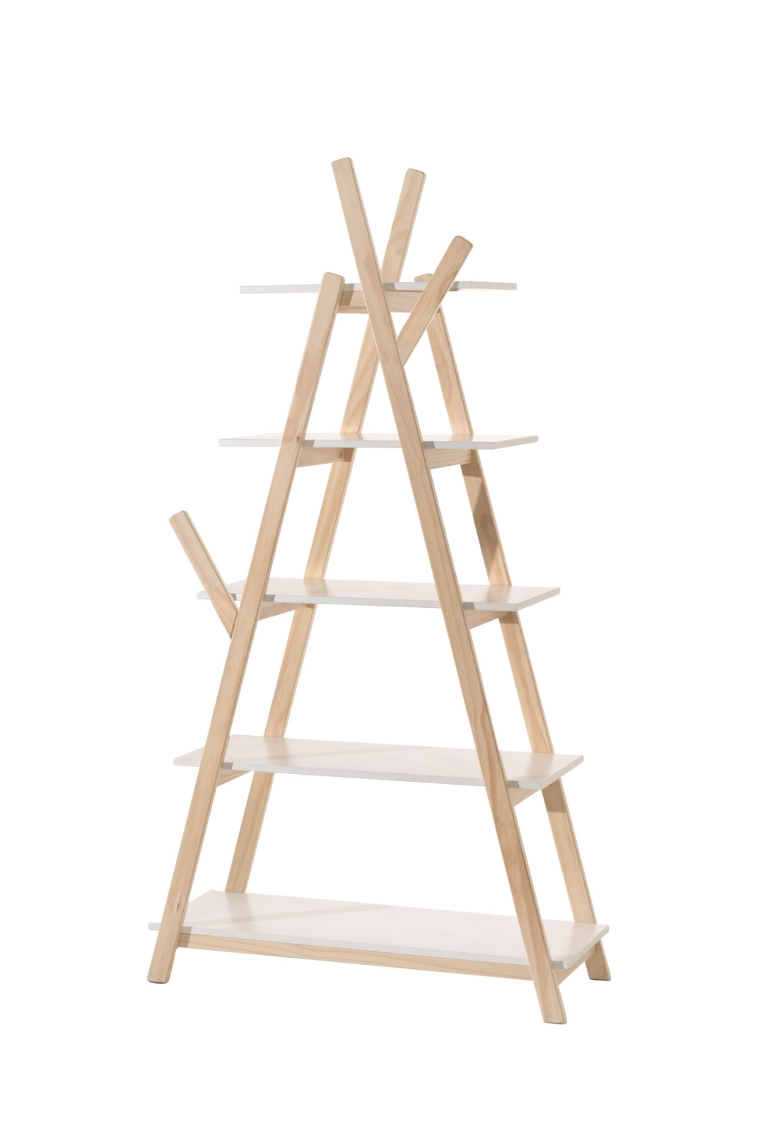 Standregal KIDDY - weiß - Kiefer massiv - 5 Böden