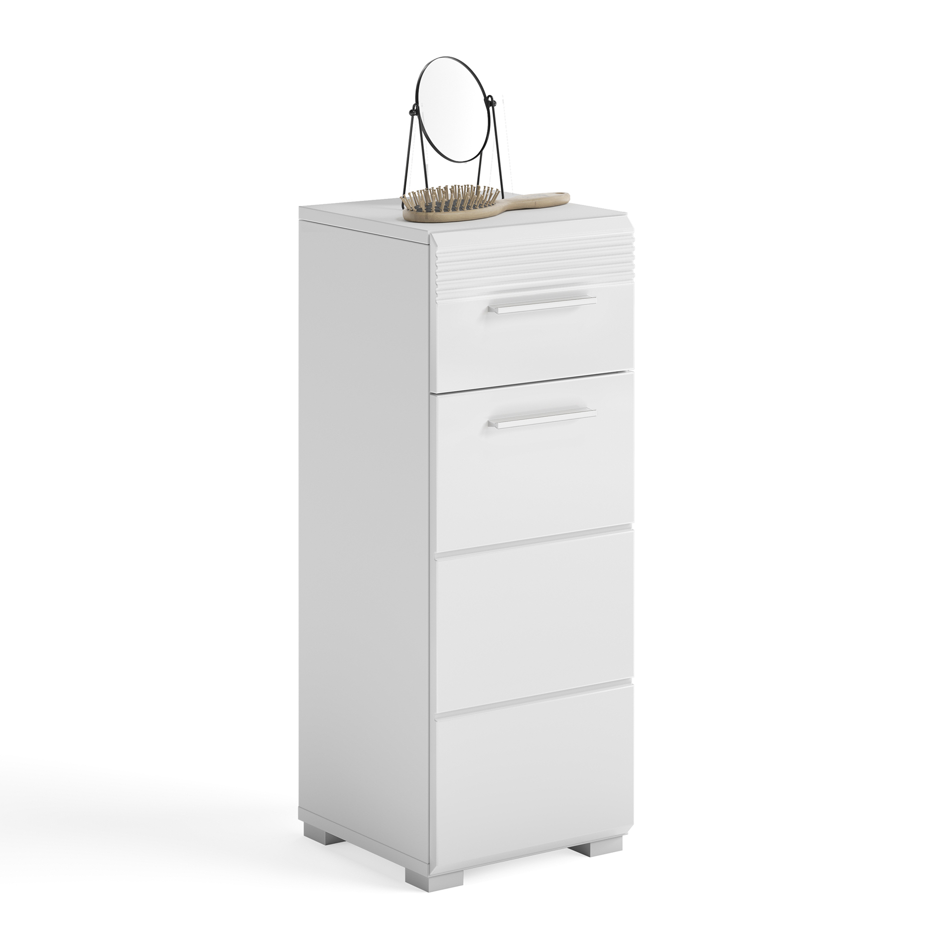 Standschrank LINUS - weiß Hochglanz - 30 cm