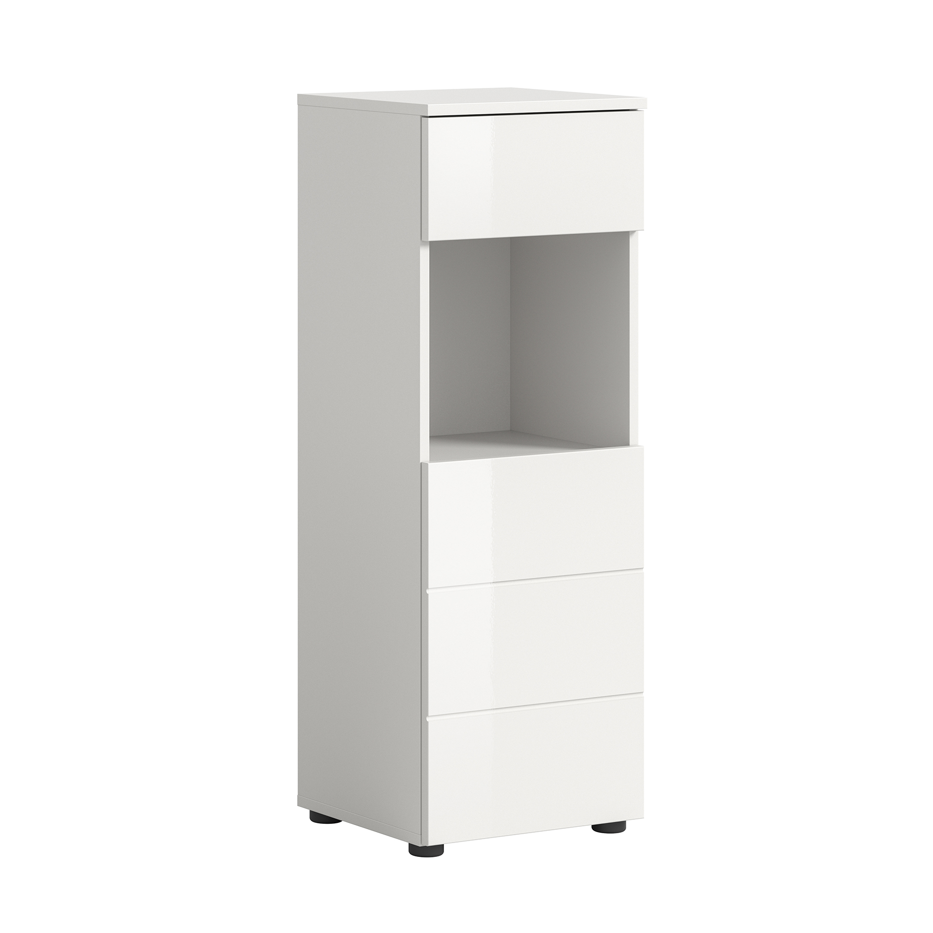 Standschrank VIRA - weiß Hochglanz - 38 cm