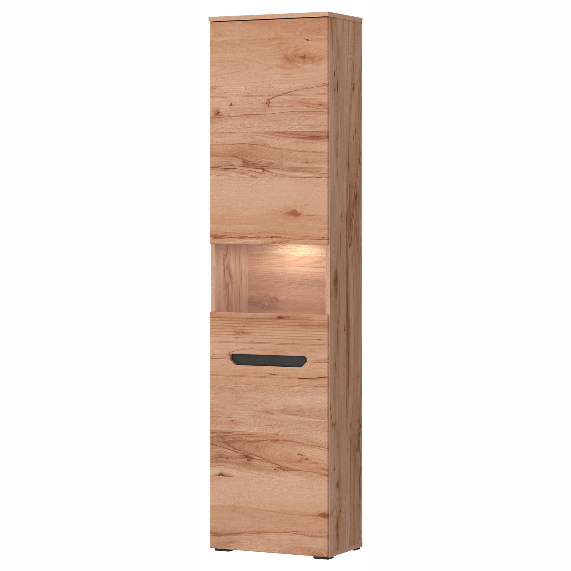 Standvitrine - Crenata Buche - mit Glaseinsatz -195 cm