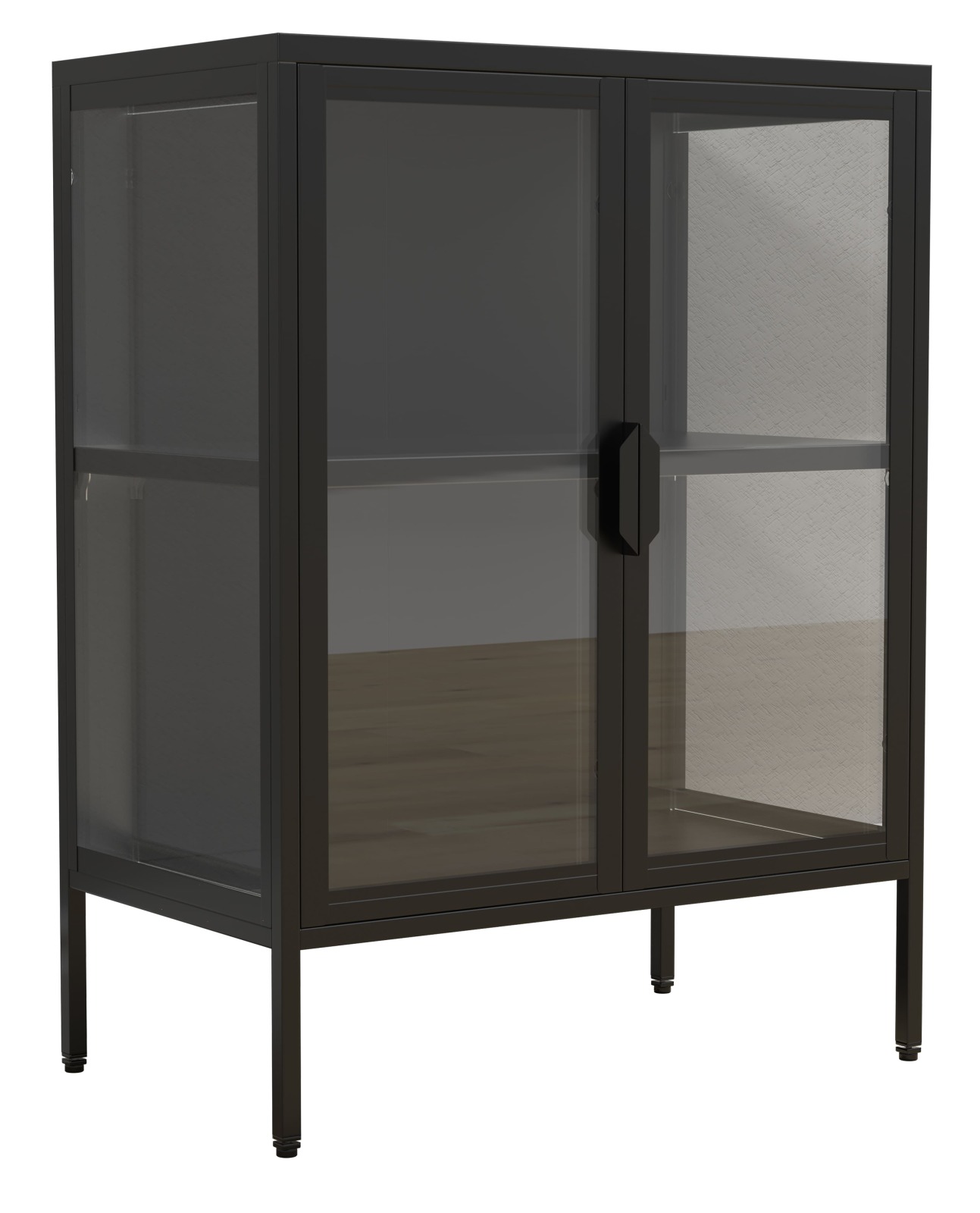 Standvitrine FLOKA S - schwarz - 60x80 cm