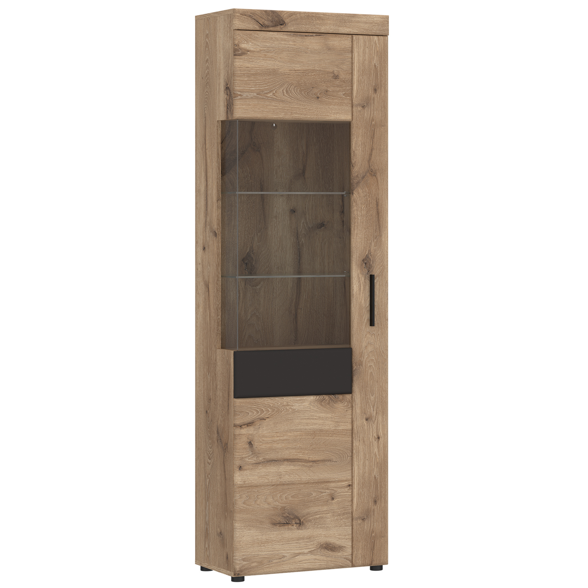 Standvitrine - Viking Oak - Kosmos grau - 195 cm hoch