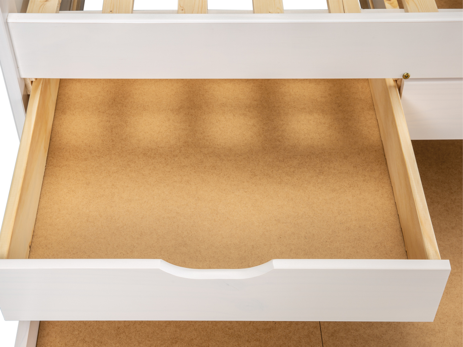 Stauraumbett ULLI - weiß - Massivholz - 90x200 cm
