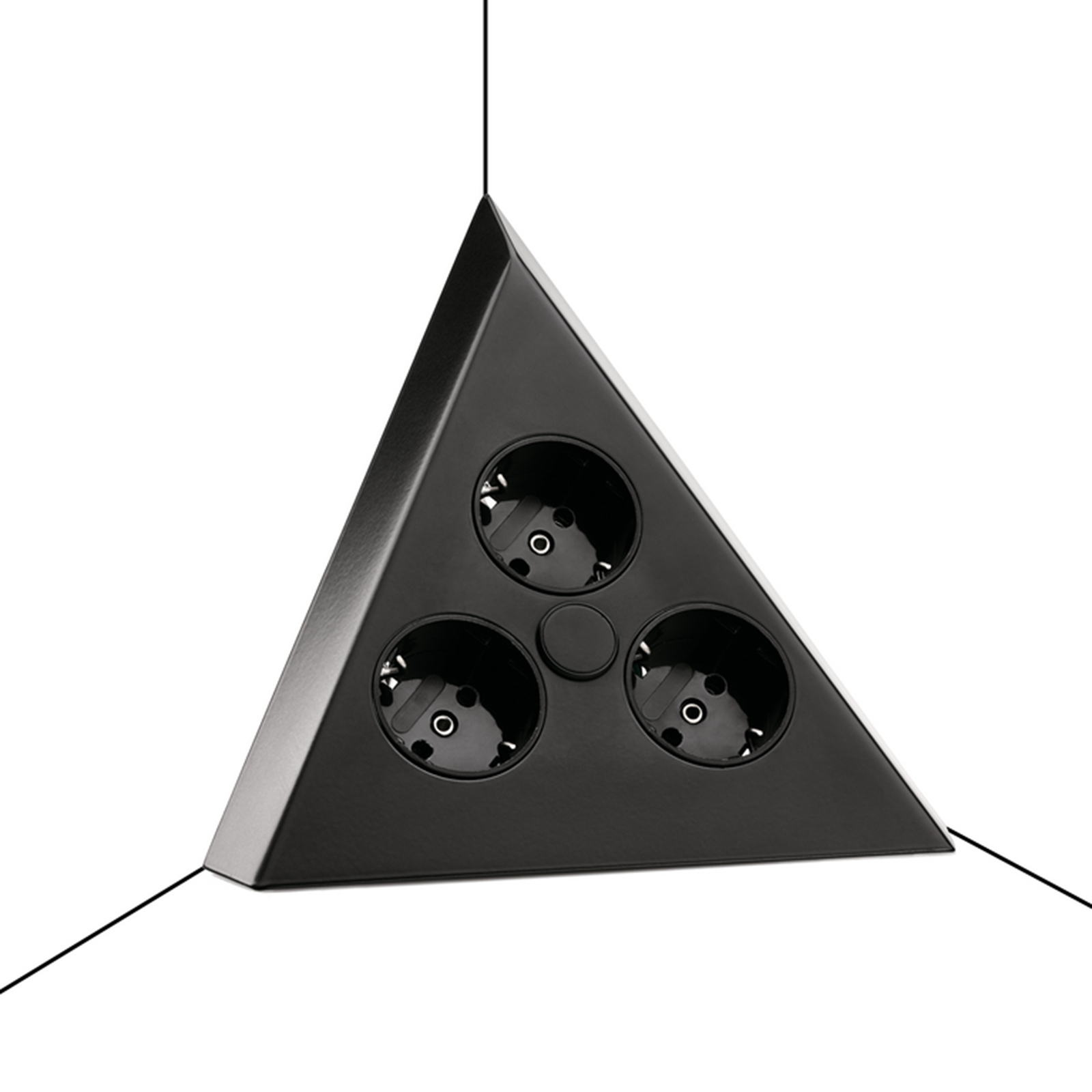 Steckdosenelement - schwarz matt - 3-fach