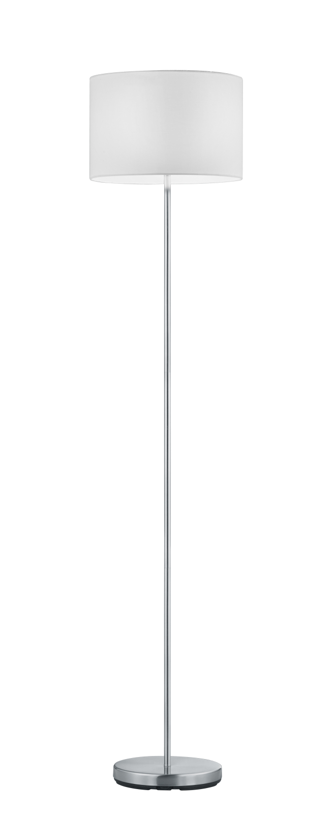 Stehlampe - weiß-Nickel matt - Stoffschirm