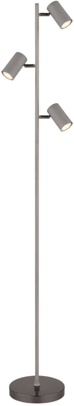 Stehleuchte - grau mattt - schwarz-chrom - 154 cm