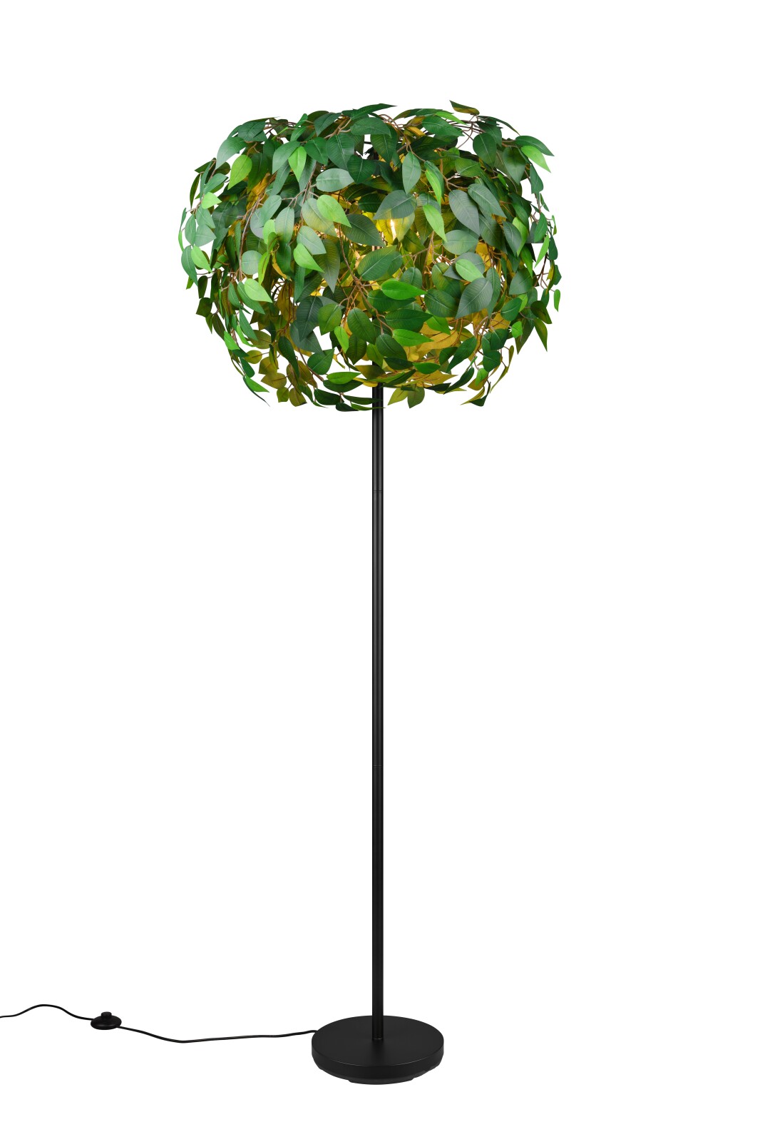 Stehleuchte - grün - schwarz matt - Blätter - Ø 70 cm