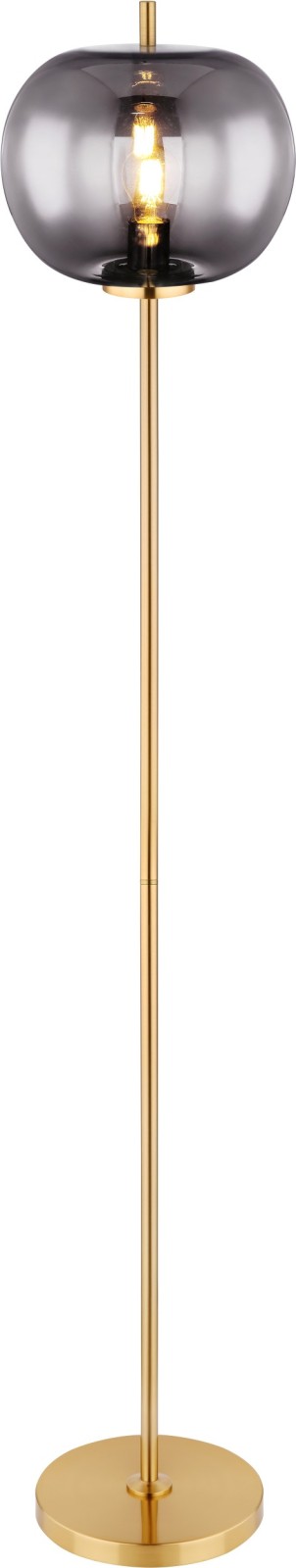 Stehleuchte - messing-grau - Fußtrittschalter - 180 cm