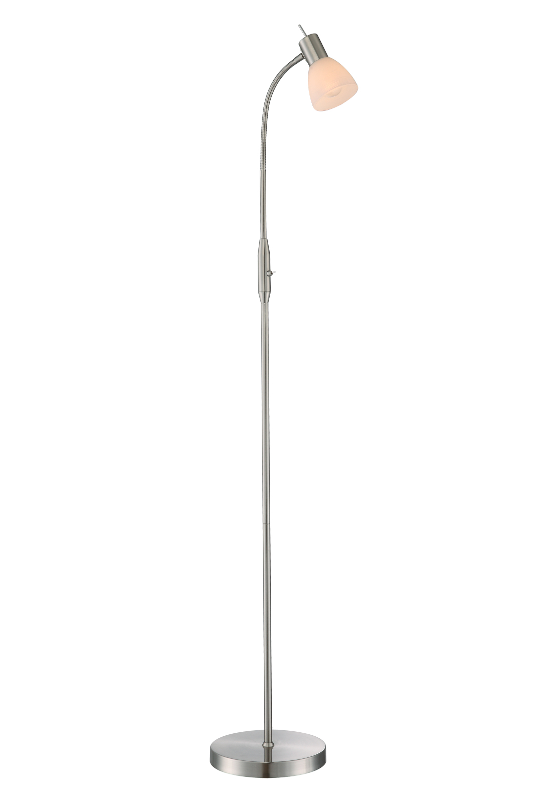 Stehleuchte - Nickel matt - weiß - 146 cm hoch