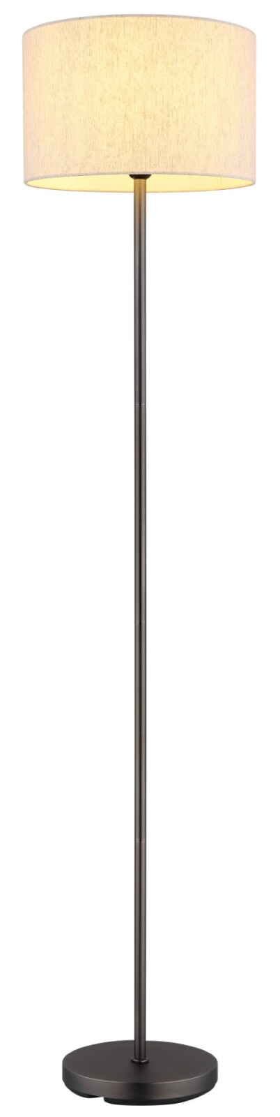 Stehleuchte - schwarz-chrom matt - cremefarben - 160 cm hoch