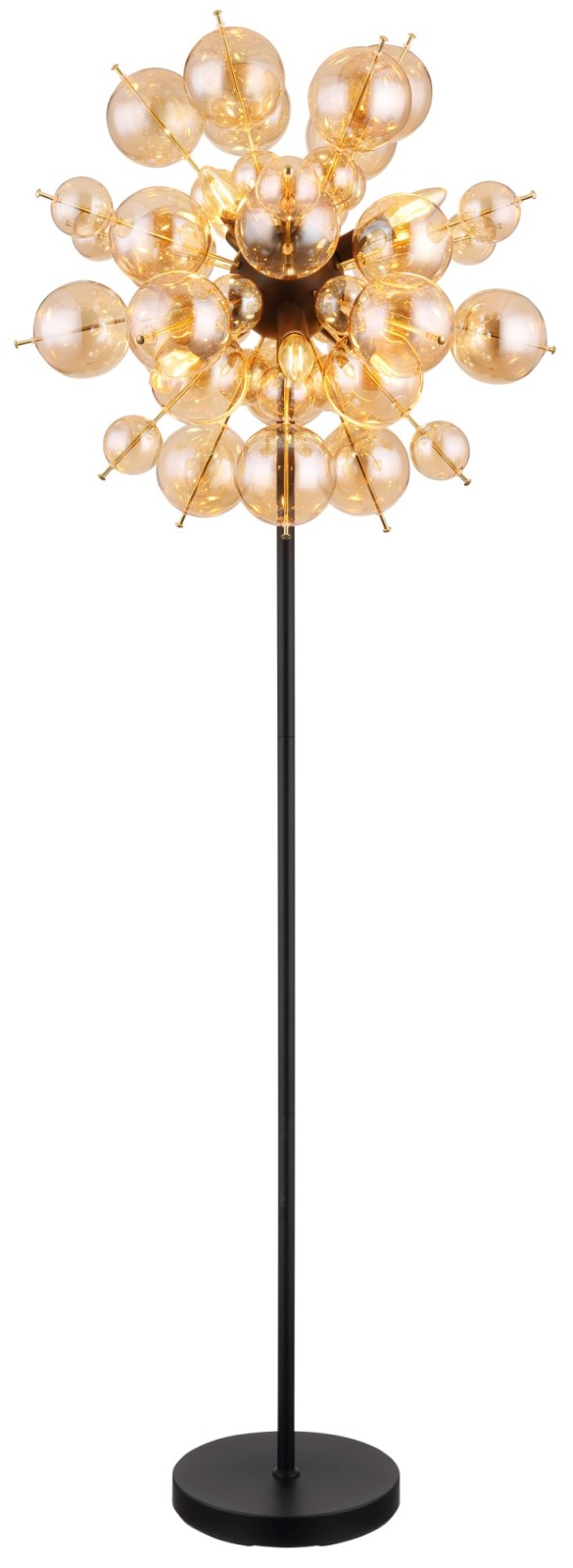 Stehleuchte - schwarz-goldfarben - 155 cm - 6-flammig