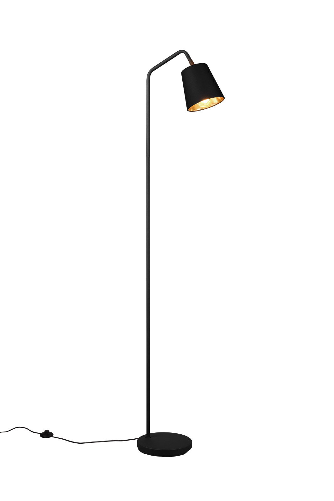 Stehleuchte - schwarz matt - gold - 148 cm hoch