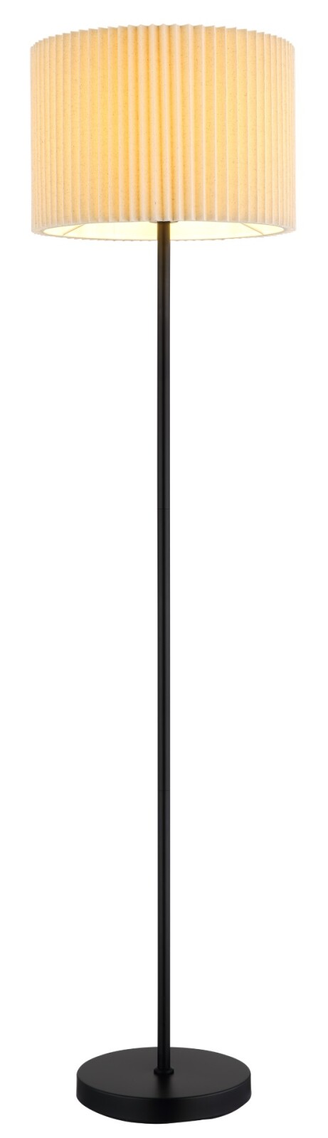 Stehleuchte - schwarz matt - naturfarben - 152 cm
