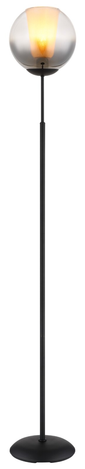 Stehleuchte - schwarz matt - rauchfarben - 154,5 cm hoch