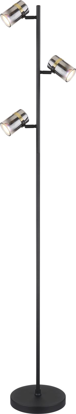 Stehleuchte - schwarz matt - rauchfarben - 154 cm hoch