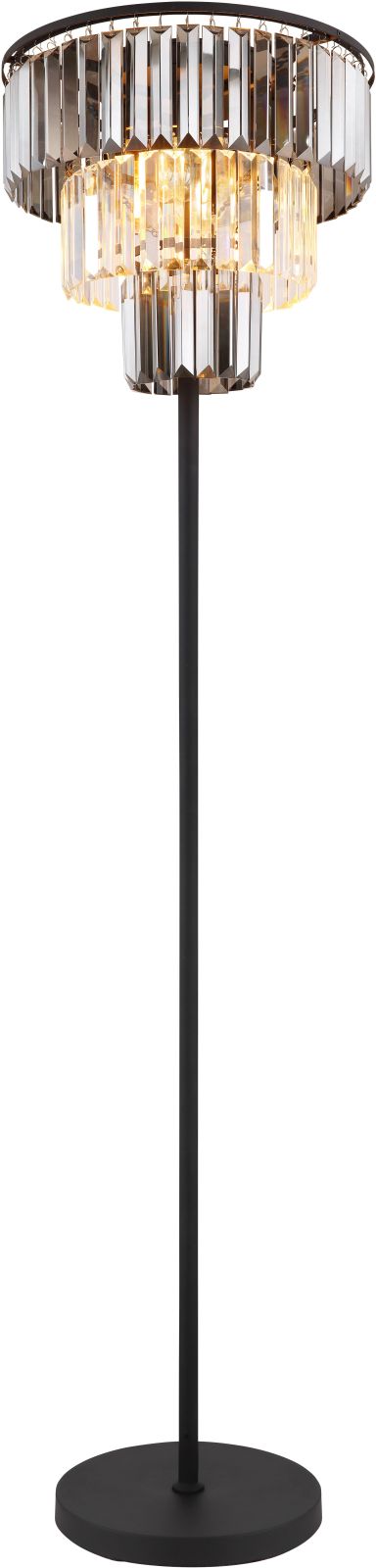 Stehleuchte - schwarz matt - rauchfarben - 160 cm hoch
