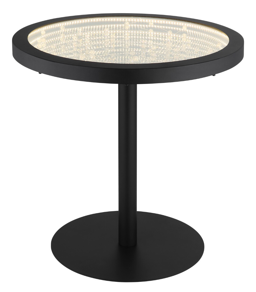 Stehleuchte - schwarz matt - Tischgröße - verspiegelt 3D Effekt - Ø 50 cm