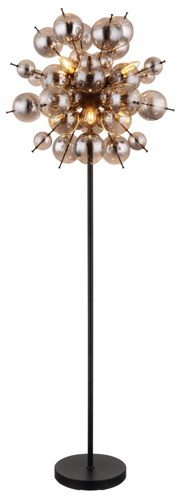 Stehleuchte - schwarz-rauchfarben - 155 cm - 6-flammig