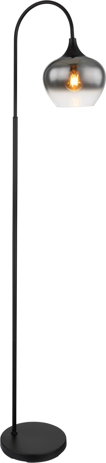 Stehleuchte - schwarz-rauchfarben - Fußtrittschalter - 150 cm