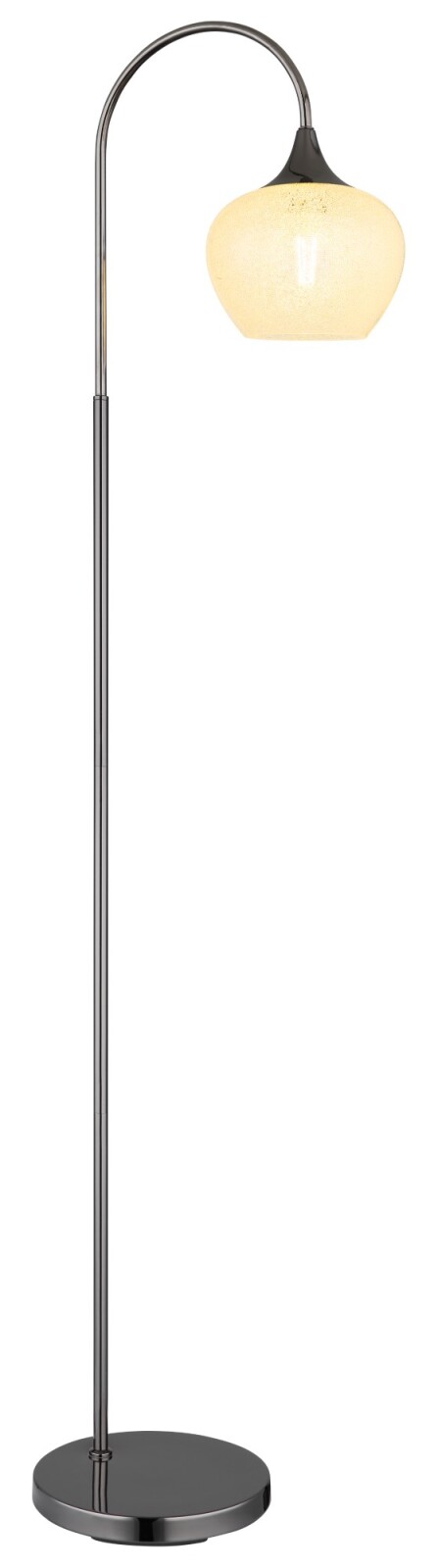 Stehleuchte - schwarz - verchromt - klar - 150 cm