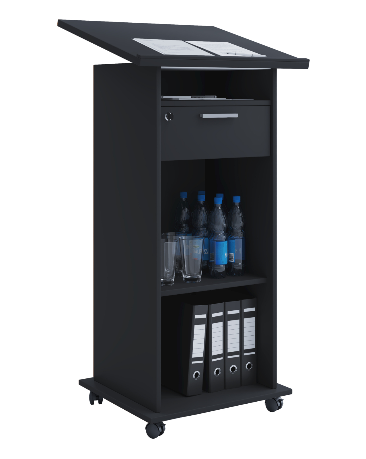 Stehpult MEETA - schwarz - 120 cm hoch