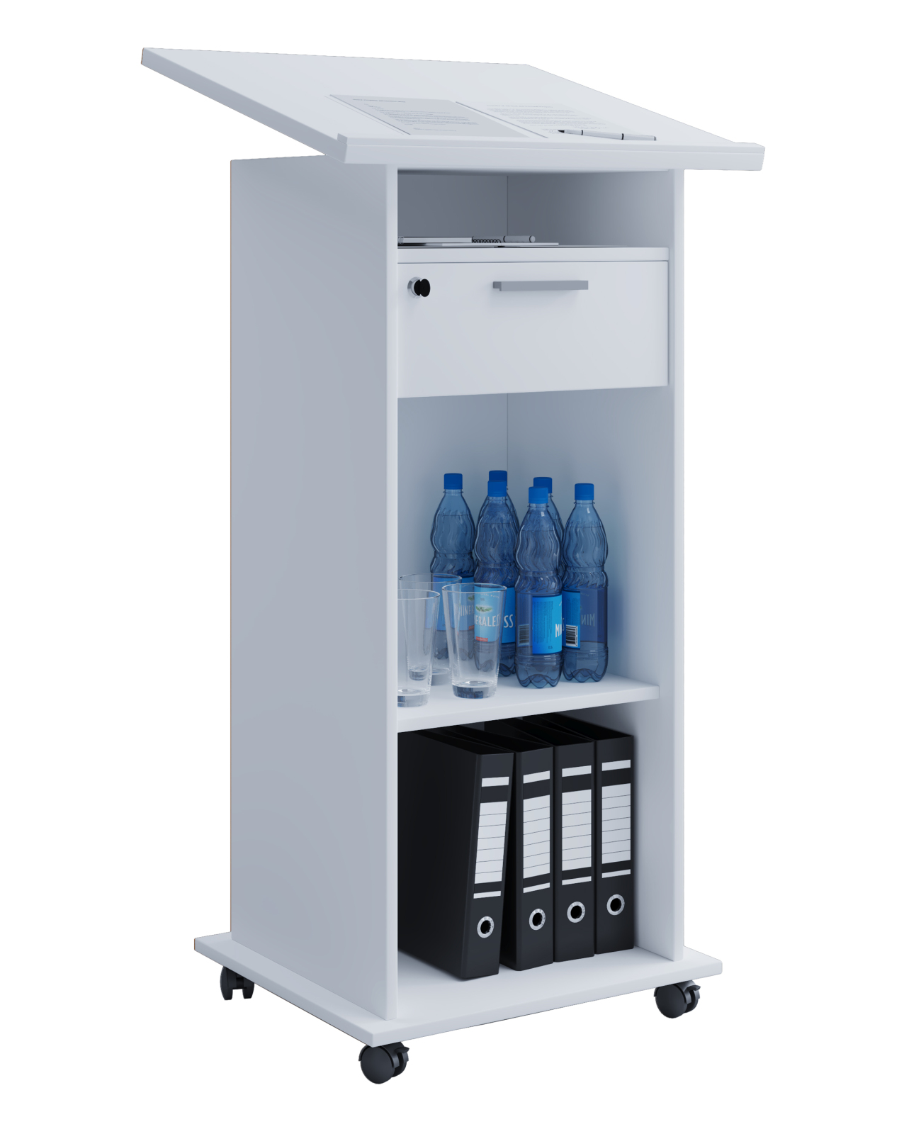 Stehpult MEETA - weiß - 120 cm hoch