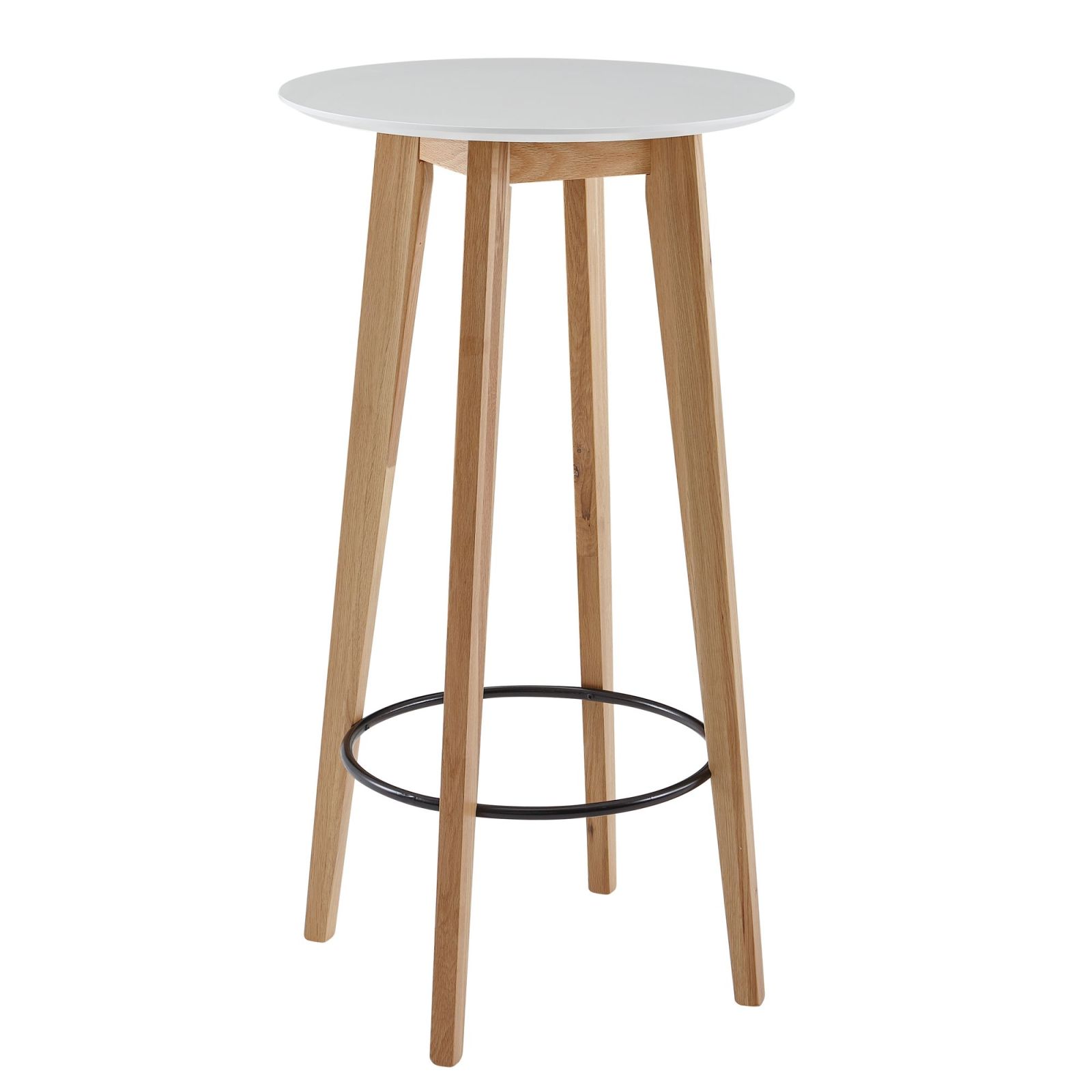 Stehtisch - weiß - Eiche massiv - 110 cm hoch